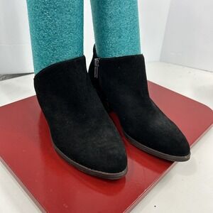 Lucky Brand Women's Fenley Bootie Black Suede Ankle‎ Boots Size 6.5